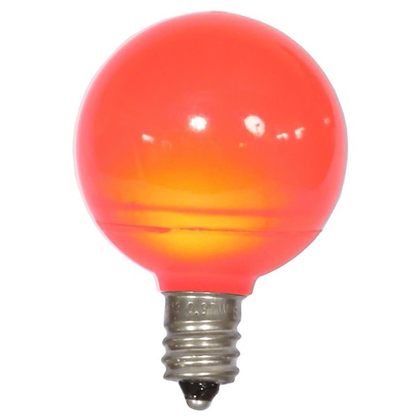 Vickerman 0.96 watt G40 Red Ceramic LED Bulb with E12 Nickel Base 25 per Bag XLEDCG43-25